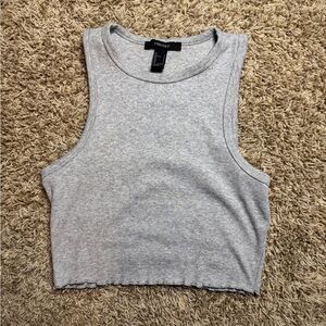 Forever 21 Light Gray Ribbed Crop Top
